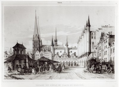Der Senat und Marktplatz in Lübeck, Illustration aus 